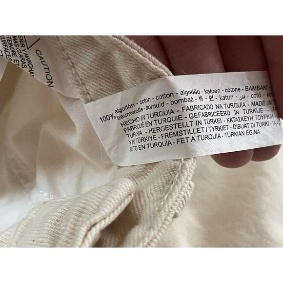 Zara Basic Z1975 Denim Relaxed Fit Denim Jeans Off White Size 2 Button - Picture 7 of 9